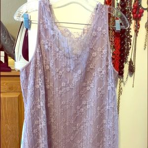 Lavender lace tank NWOT